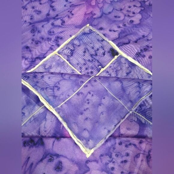 Vintage  💯 Silk Scarf Rolled Hem Tie Dye - Picture 13 of 14